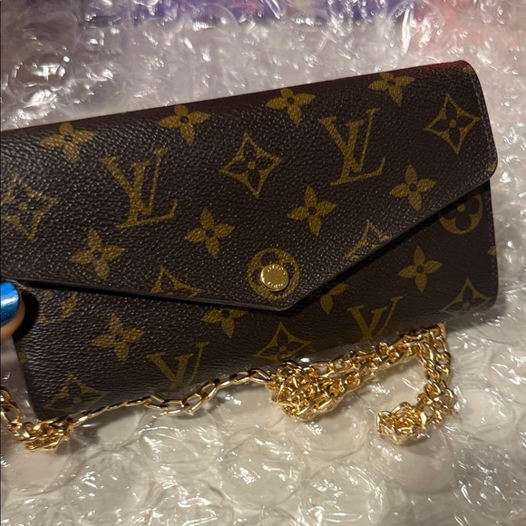 Louis Vuitton Brown Monogram Wallet with Gold Chain - Picture 12 of 16